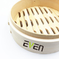 Wholesale good quality 2 tier 10 inch dim sum bamboo steamer set for food cooking outdoor using